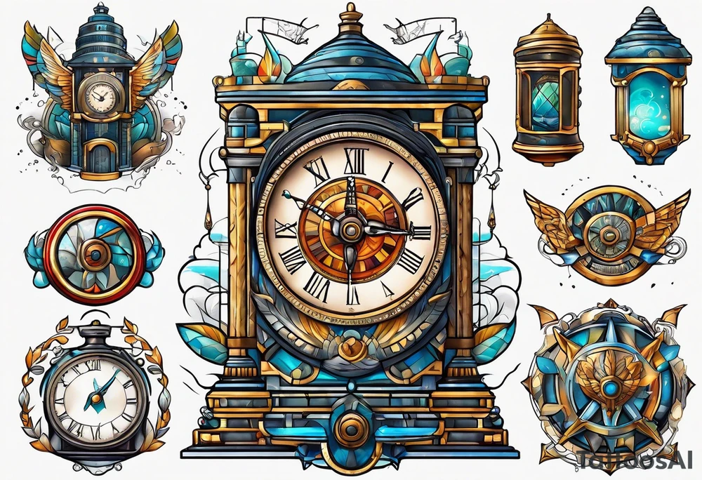 time machine travel tattoo idea