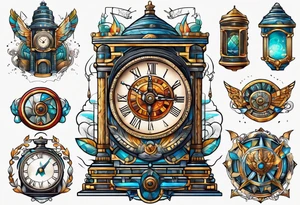 time machine travel tattoo idea