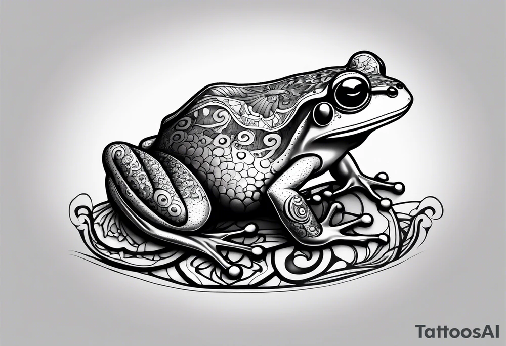 a psychedelic frog tattoo idea