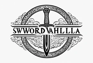 sword Valhalla circle tattoo idea
