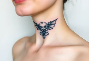 Misfit tiny goblin with wings tattoo idea