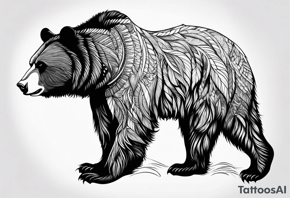 Powerful bear tattoo idea