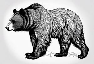 Powerful bear tattoo idea