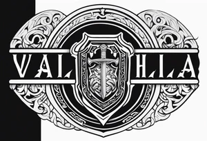 Valhalla sheild sword stairs tattoo idea