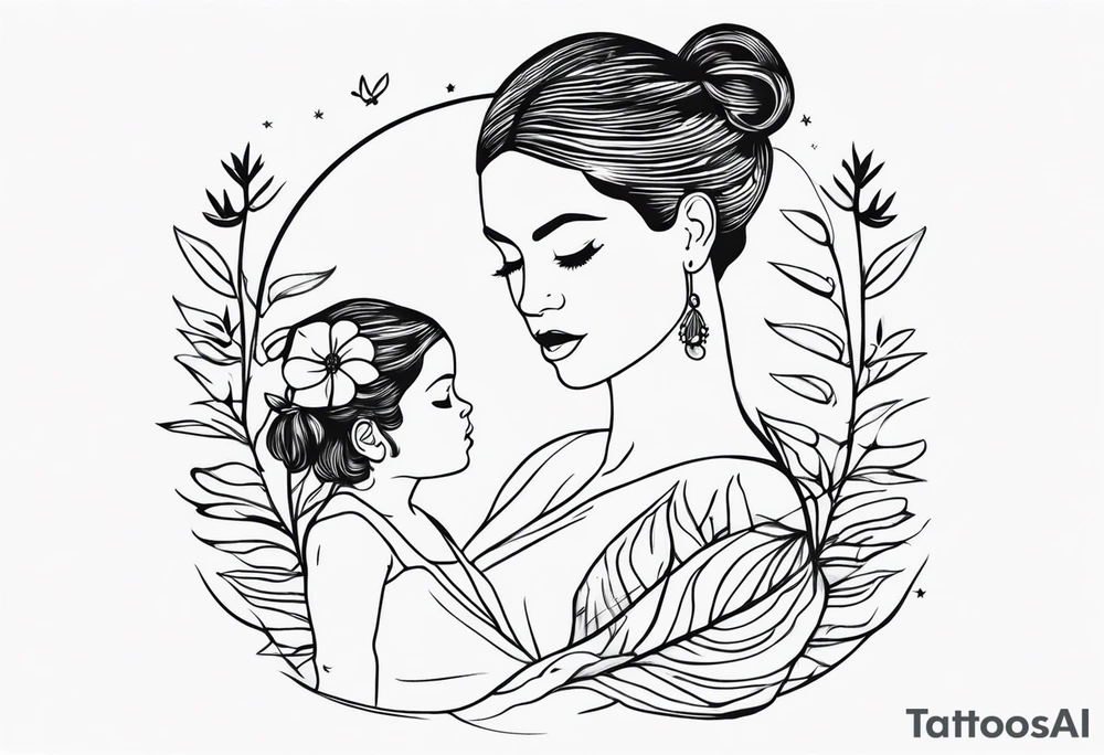 planta, mãe e filha tattoo idea
