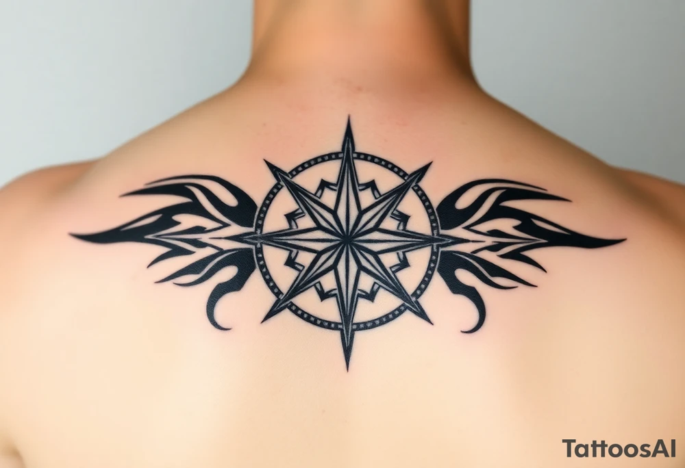 Double layered Compass rose tattoo idea