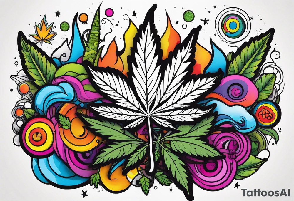 Marijuana and Psychedelic inspired tattoo tattoo idea
