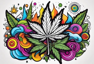Marijuana and Psychedelic inspired tattoo tattoo idea