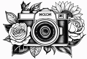 Flower : rose , sunflower, camera, book tattoo idea