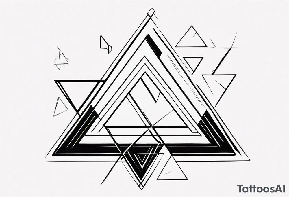 triangle illusion tattoo idea
