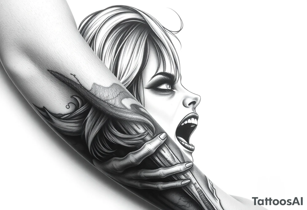 Scary women arm tattoo tattoo idea
