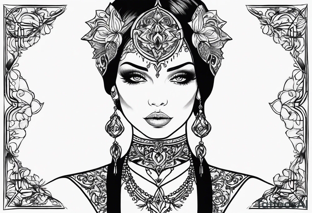 Gothic female style tattoo idea