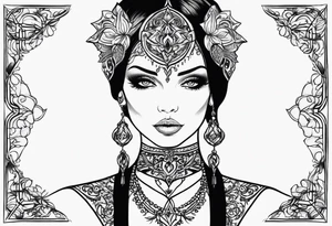 Gothic female style tattoo idea
