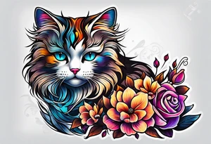 cat cat tattoo idea
