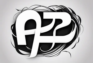 P and an I letters interwoven tattoo art script tattoo idea