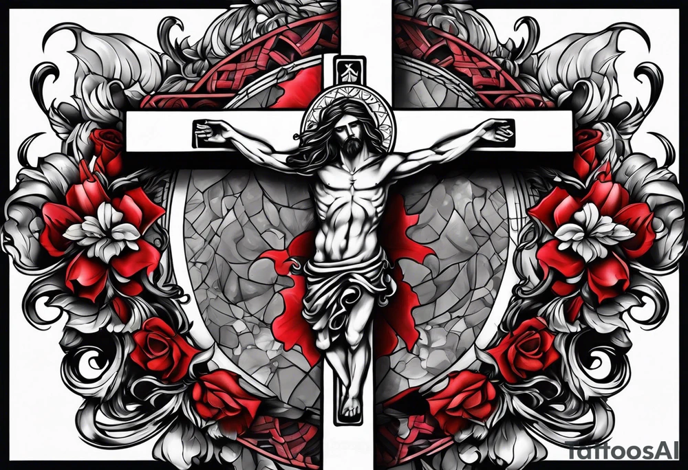 dying on the cross tattoo idea