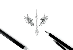 Tatuagem com traços finos inspiradas em feyre e rhysand tattoo idea