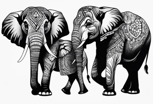 mother daughter , elephants tattoo idea