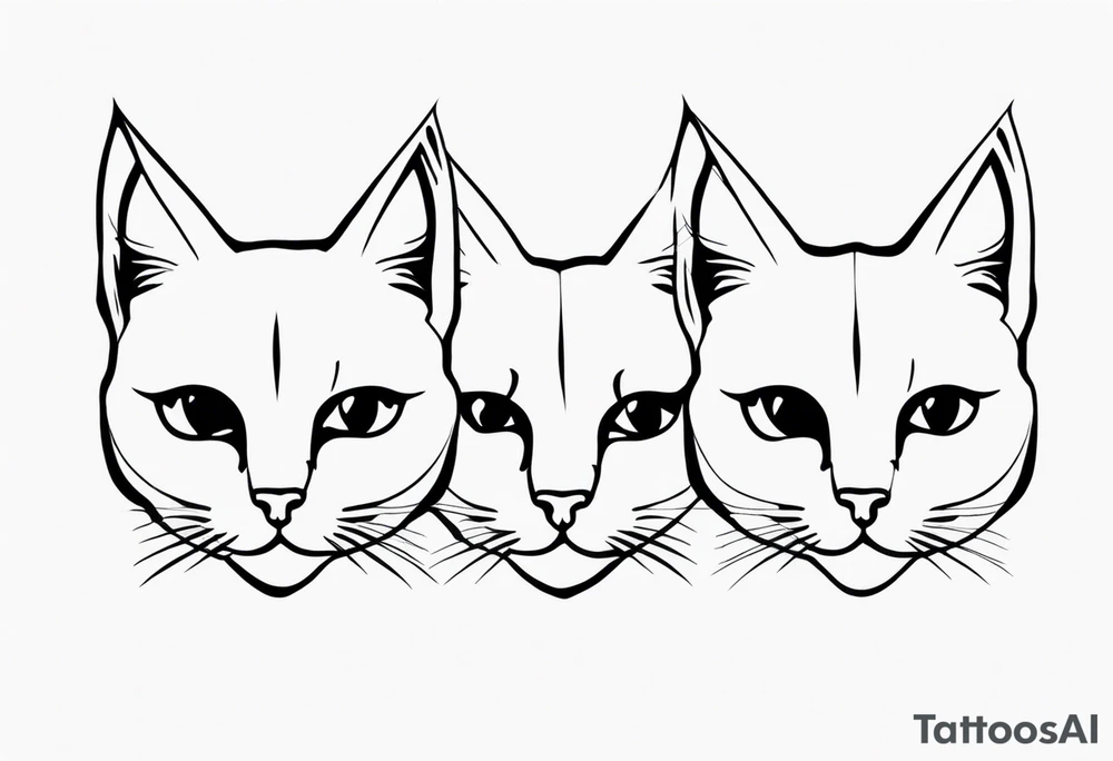 Three tiny cats tattoo idea