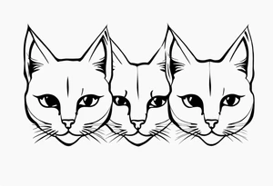 Three tiny cats tattoo idea