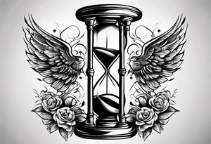 hourglass with wing carpe diem for men tattoo idea
