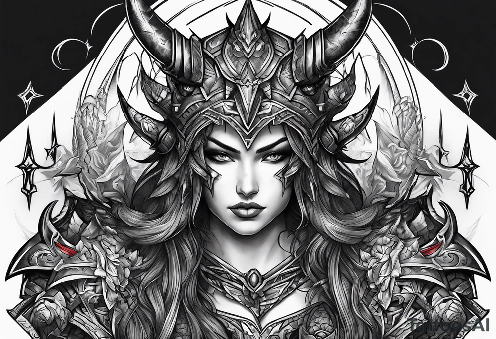 Warrior vs demons tattoo idea
