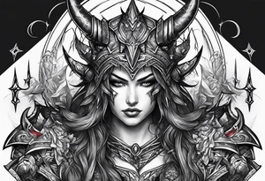 Warrior vs demons tattoo idea