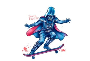 blue and red Darth Vader skateboarding outdoors
"Darth Carter"
12/29/88-01/06/24 tattoo idea