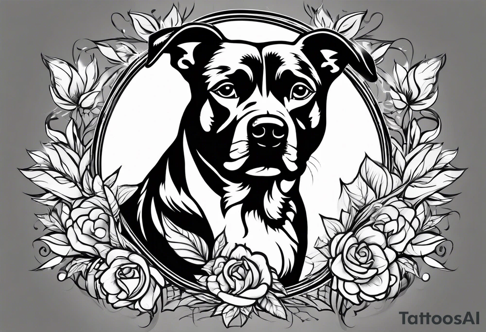 DOG AND Paw Print tattoo idea