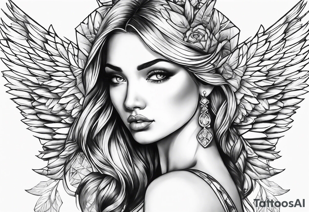 Diamond 
angel tattoo idea