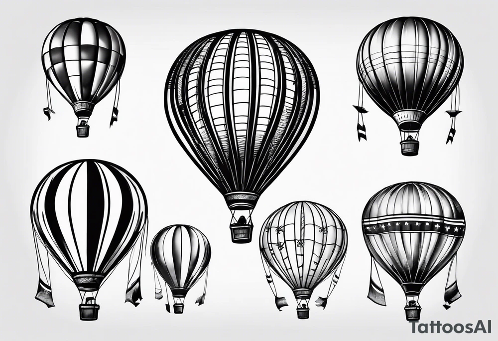 Hot air balloon simple tattoo idea