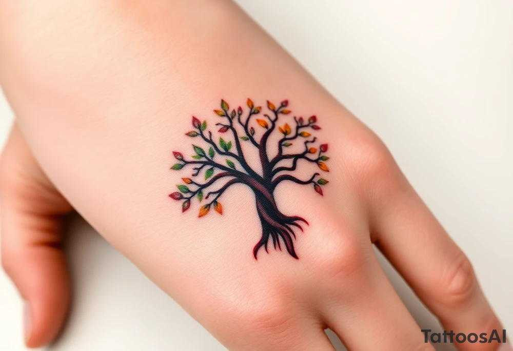 Jamaican colours and Irish colours tree of life tattoo idea