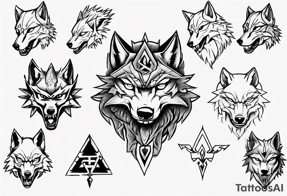 wolf head from zelda tears of the fallen kingdom tattoo idea