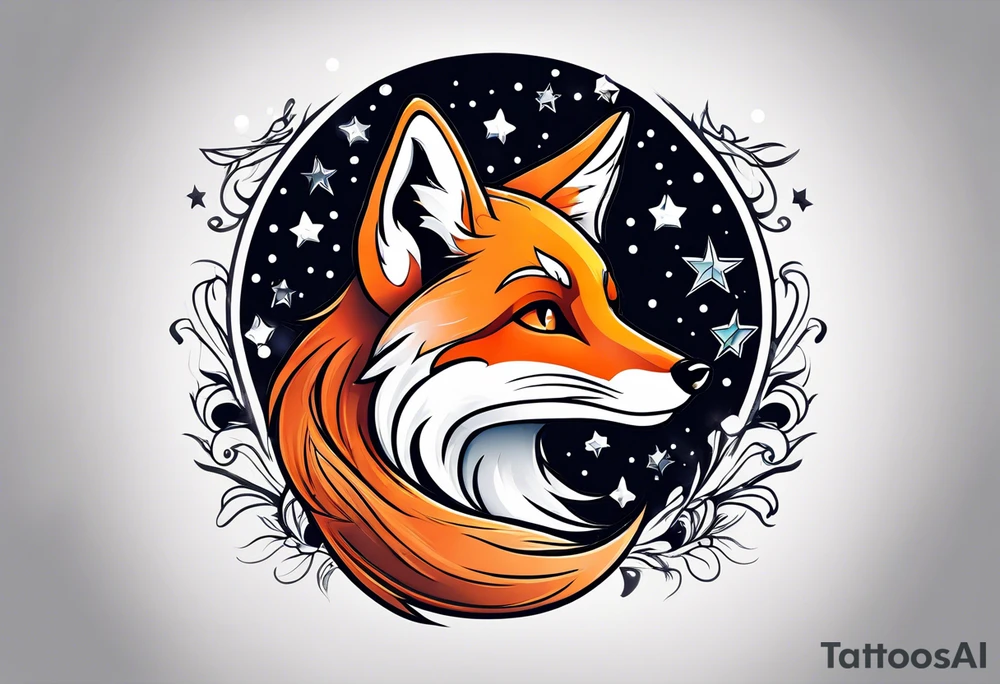 fox looking at the stars tattoo idea