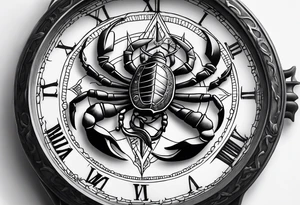 Scorpion, clock, compass, anchor tattoo idea