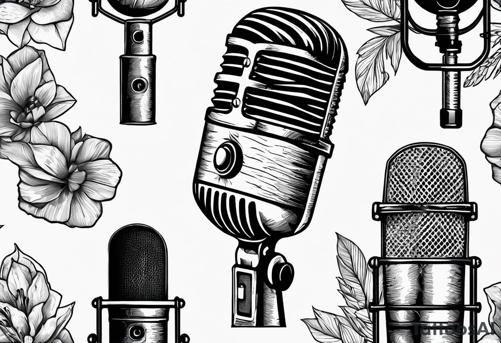 A microphone in nature tattoo idea