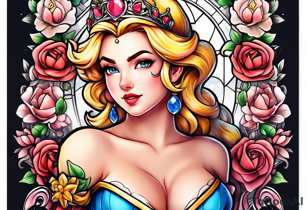 sexy Princess Peach tattoo idea