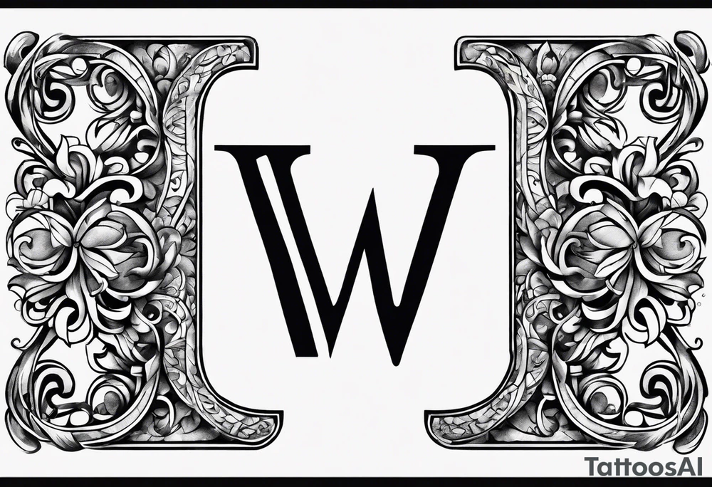 Letter M and letter S intertwined tattoo idea