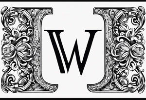 Letter M and letter S intertwined tattoo idea