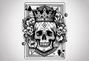 La vida es una Apuesta ace of cards with dice and a crown tattoo idea