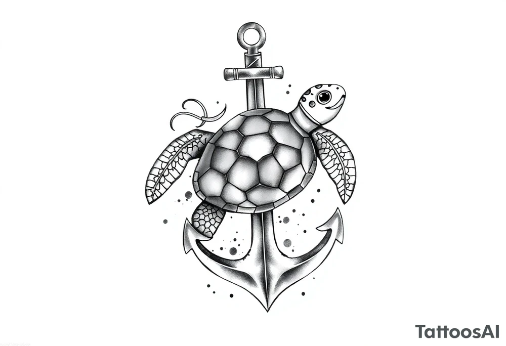 God Neptune, turtle, anchor tattoo idea