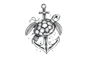 God Neptune, turtle, anchor tattoo idea