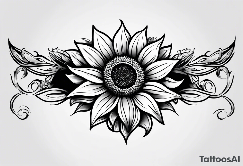 Sunflower chain tattoo idea