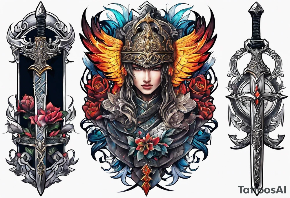 back sword tattoo tattoo idea