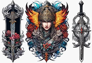 back sword tattoo tattoo idea