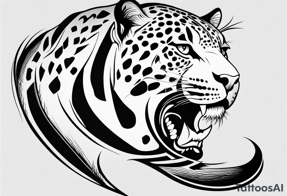 Side view of Jaguar tattoo idea