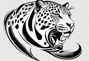 Side view of Jaguar tattoo idea
