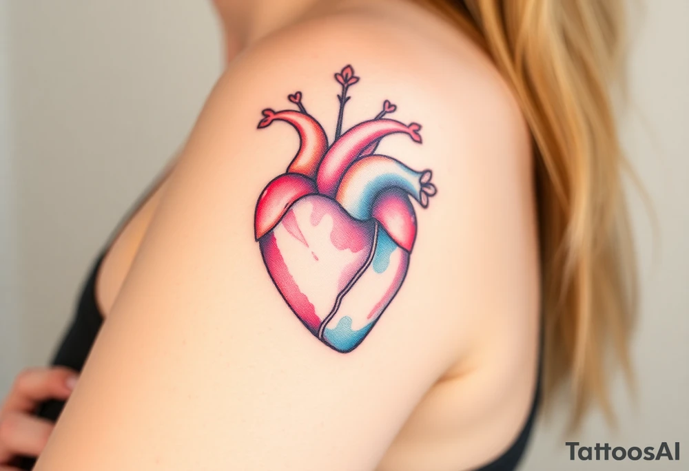pretty sacred heart tattoo idea