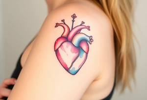 pretty sacred heart tattoo idea