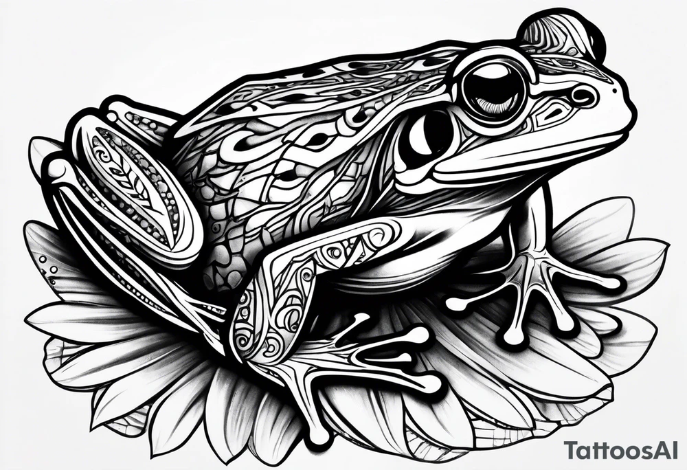 a psychedelic frog tattoo idea